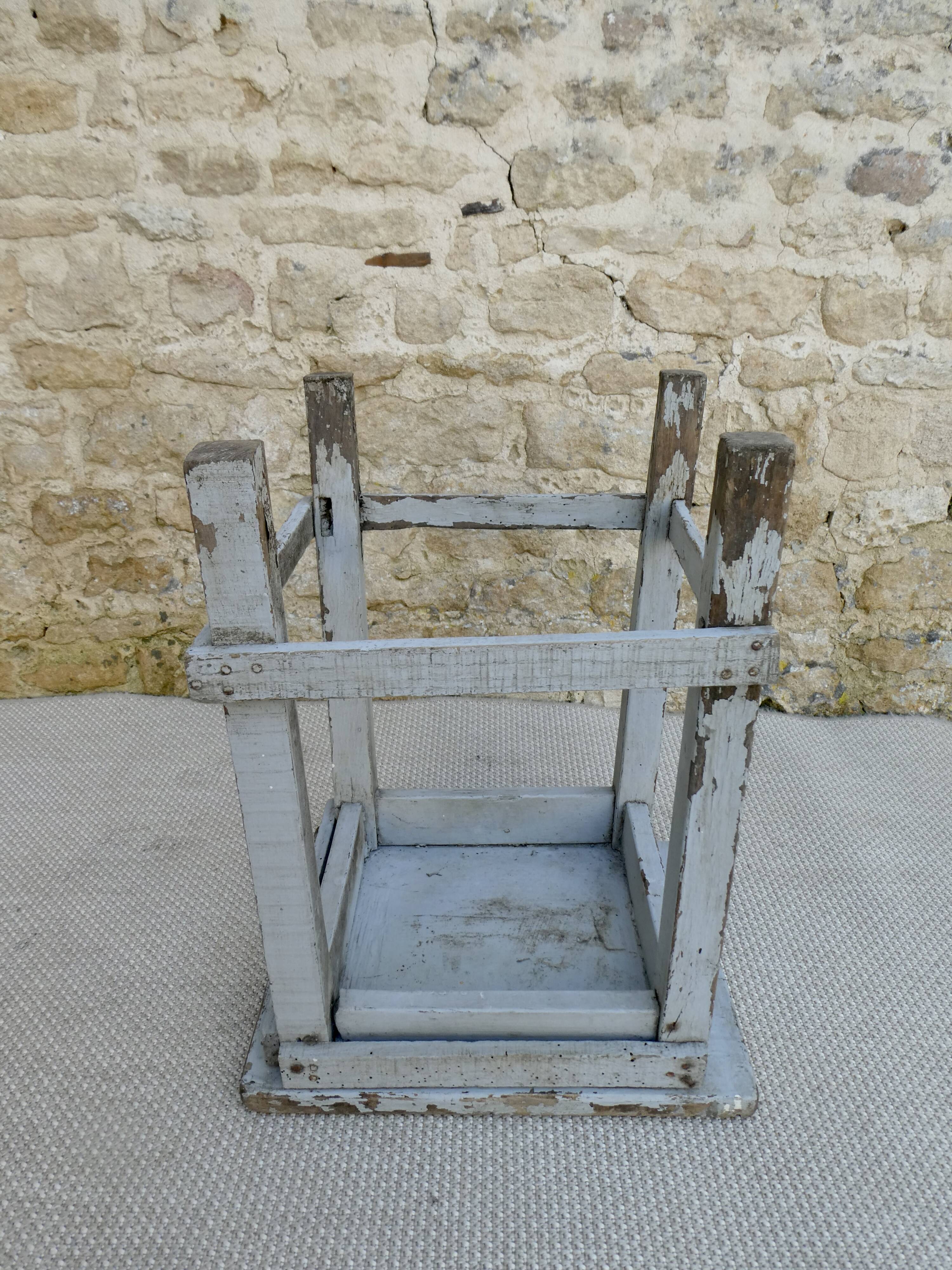 Wooden workshop stool, original color