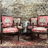 Suite de quatre fauteuils à la reine en acajou de style louis xvi xix eme siècle