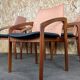 Teak dining chairs model 23 by Henning Kjaernulf for Korup Stolefabric