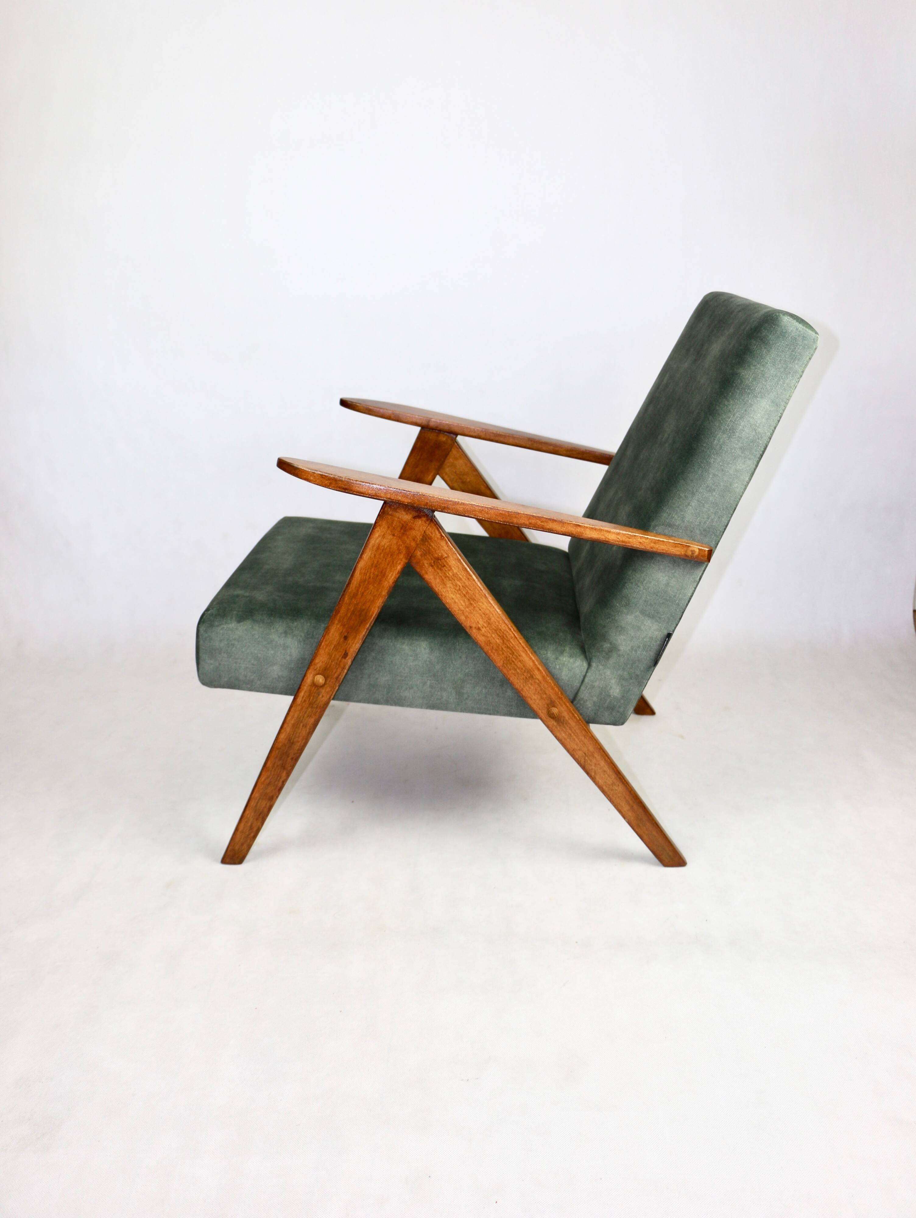 B-310 VAR green olive velvet armchair