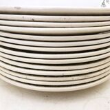 Assiette plate terre de fer, modele fleuri vert