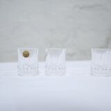Série de 3 verres à liqueur vintage cristal d'Arques