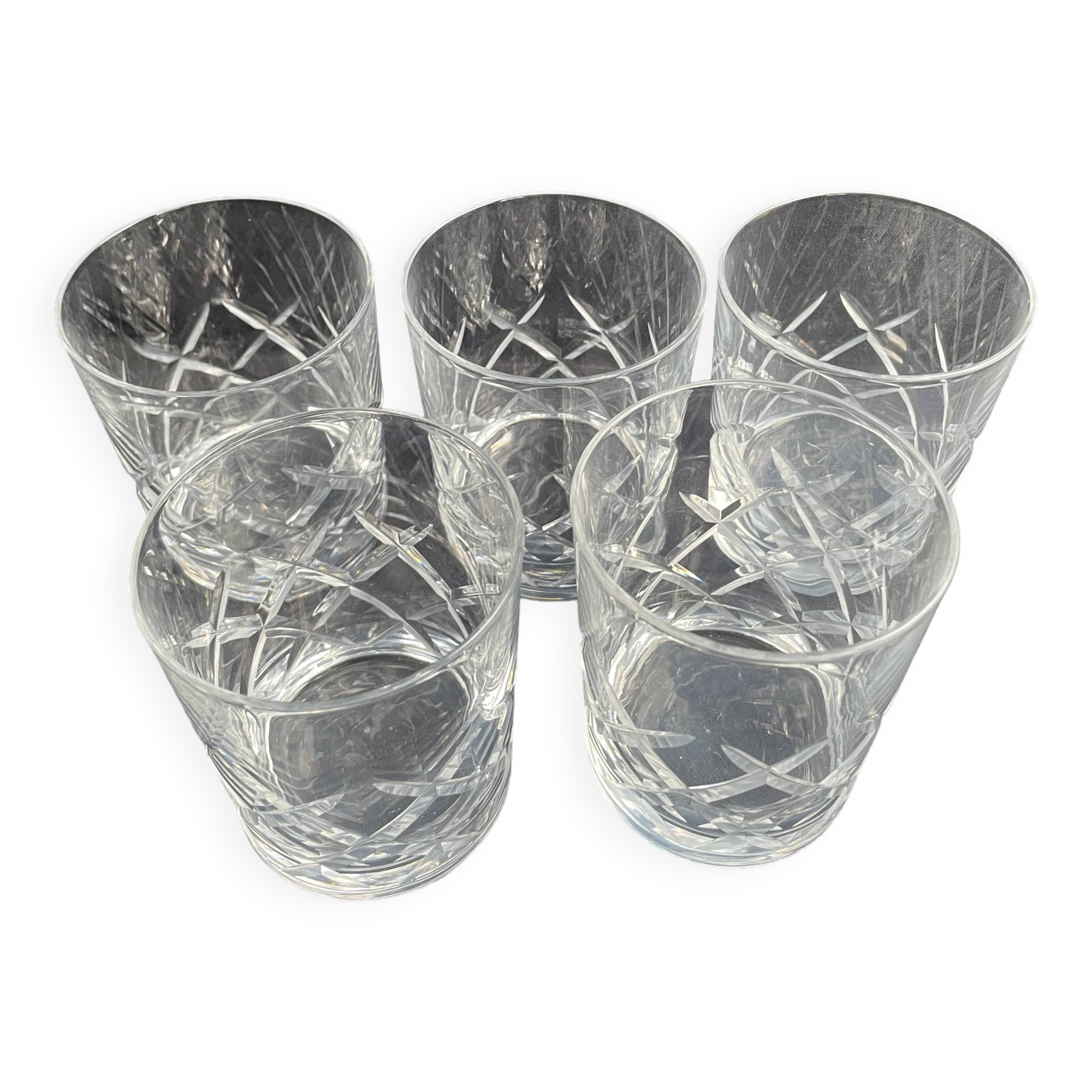 5 whiskey glasses – Cut crystal