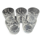 5 whiskey glasses – Cut crystal