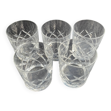 5 whiskey glasses – Cut crystal