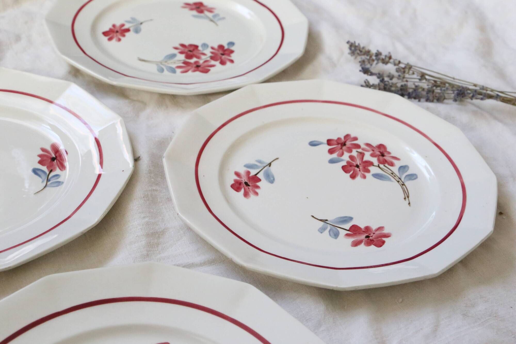 Dinner plates x6, Ceranord, Semi French Porcelain from the late 1950s