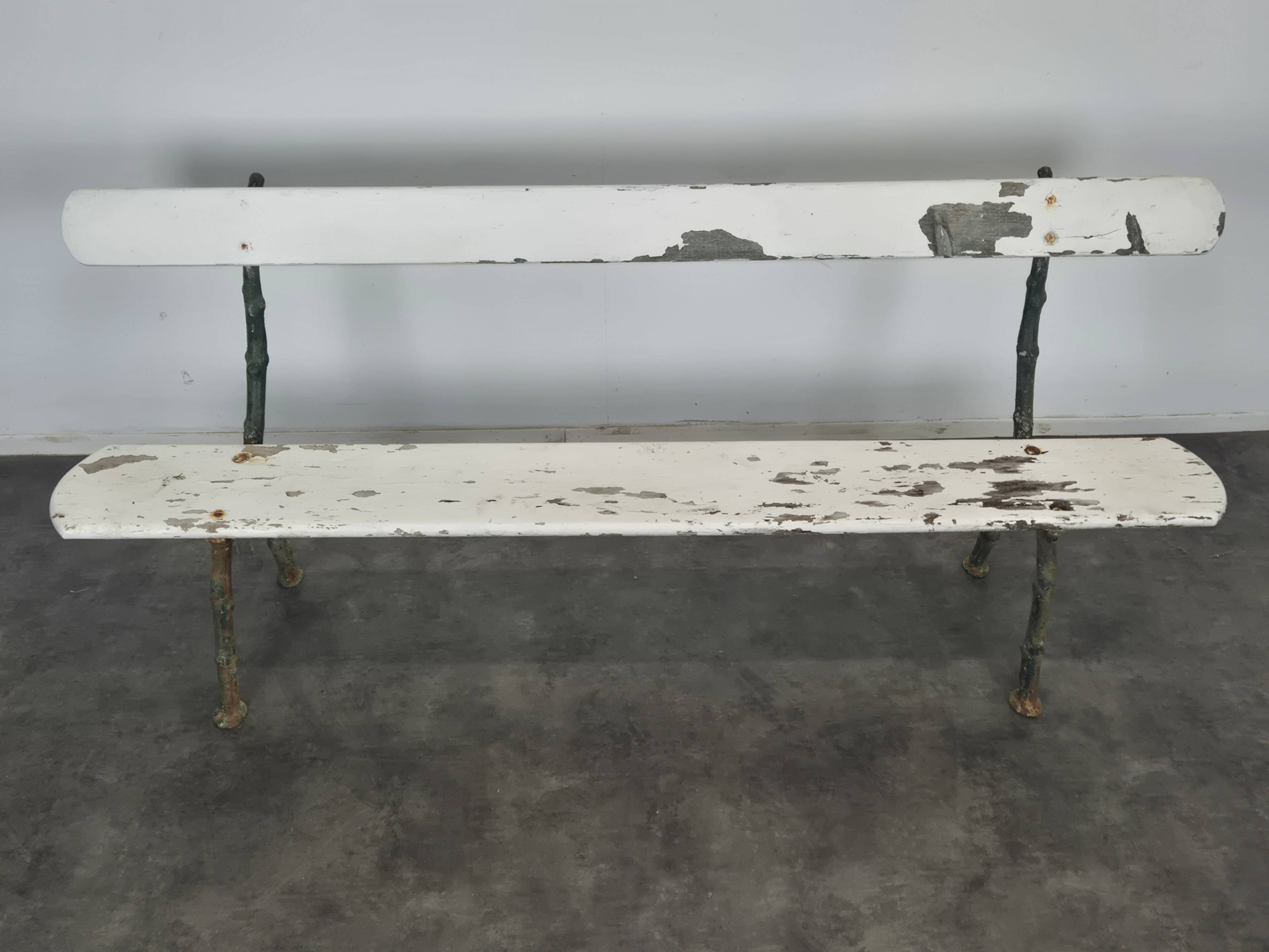 Garden bench in cast iron, tree branch model.