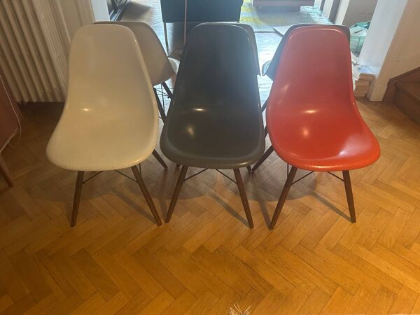Ensemble de 6 chaises Eames des années 60, Herman Miller