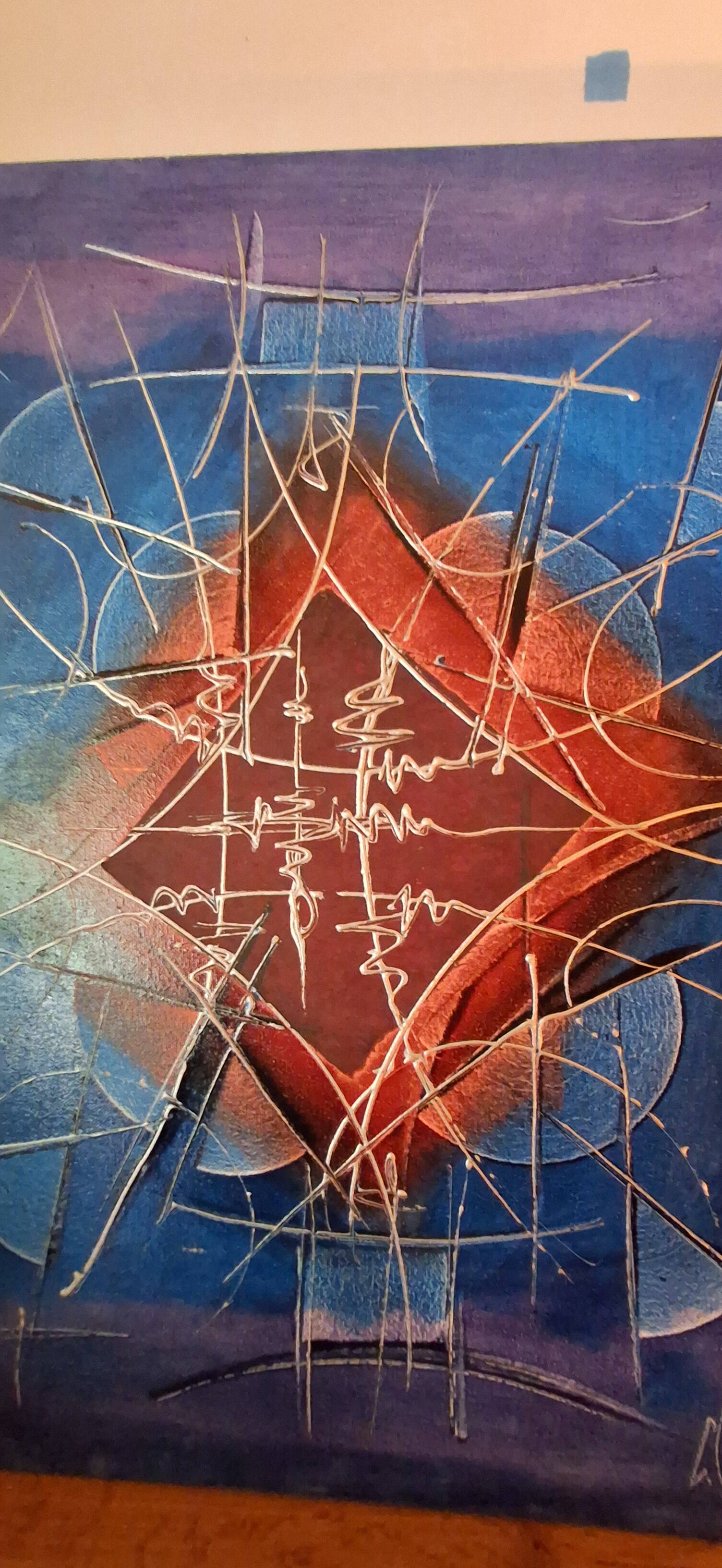 Original Abstract Table - "Admiral" by Christian Guillot 61x50cm