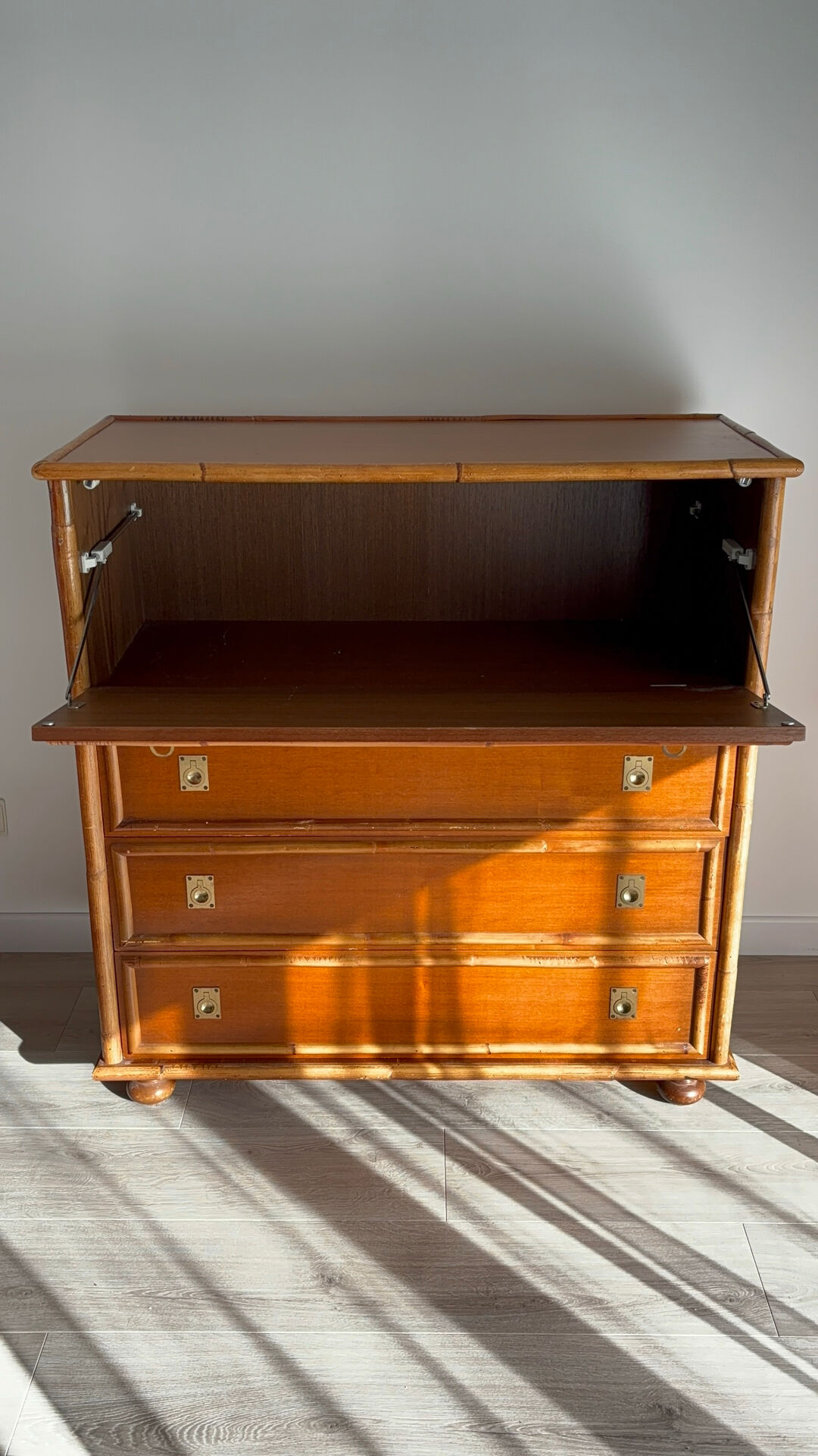 Commode bois et bambou Dalvera, 1970