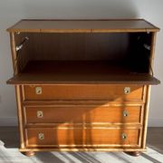 Dalvera wooden and bamboo chest of drawers, 1970