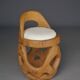 Chaise d'appoint en bois de palmier sculpté à la main, années 1970