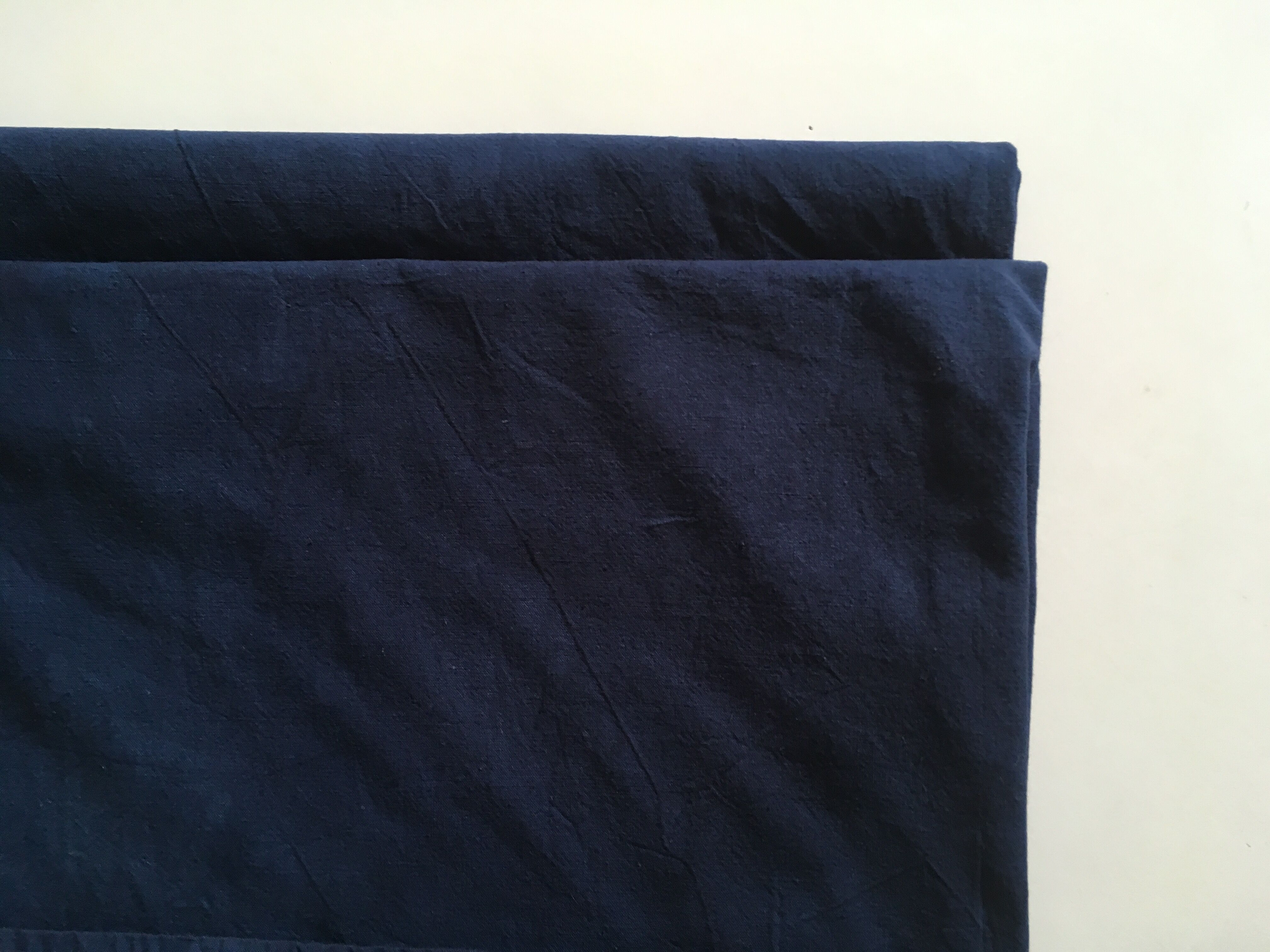 Large linen mixed blue indigo linen L 2.80