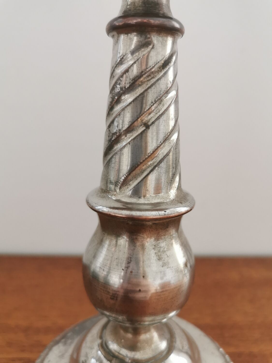 Silver metal candle holder