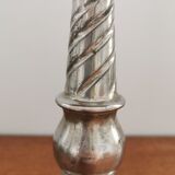 Silver metal candle holder