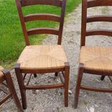4 Old Straw Chairs