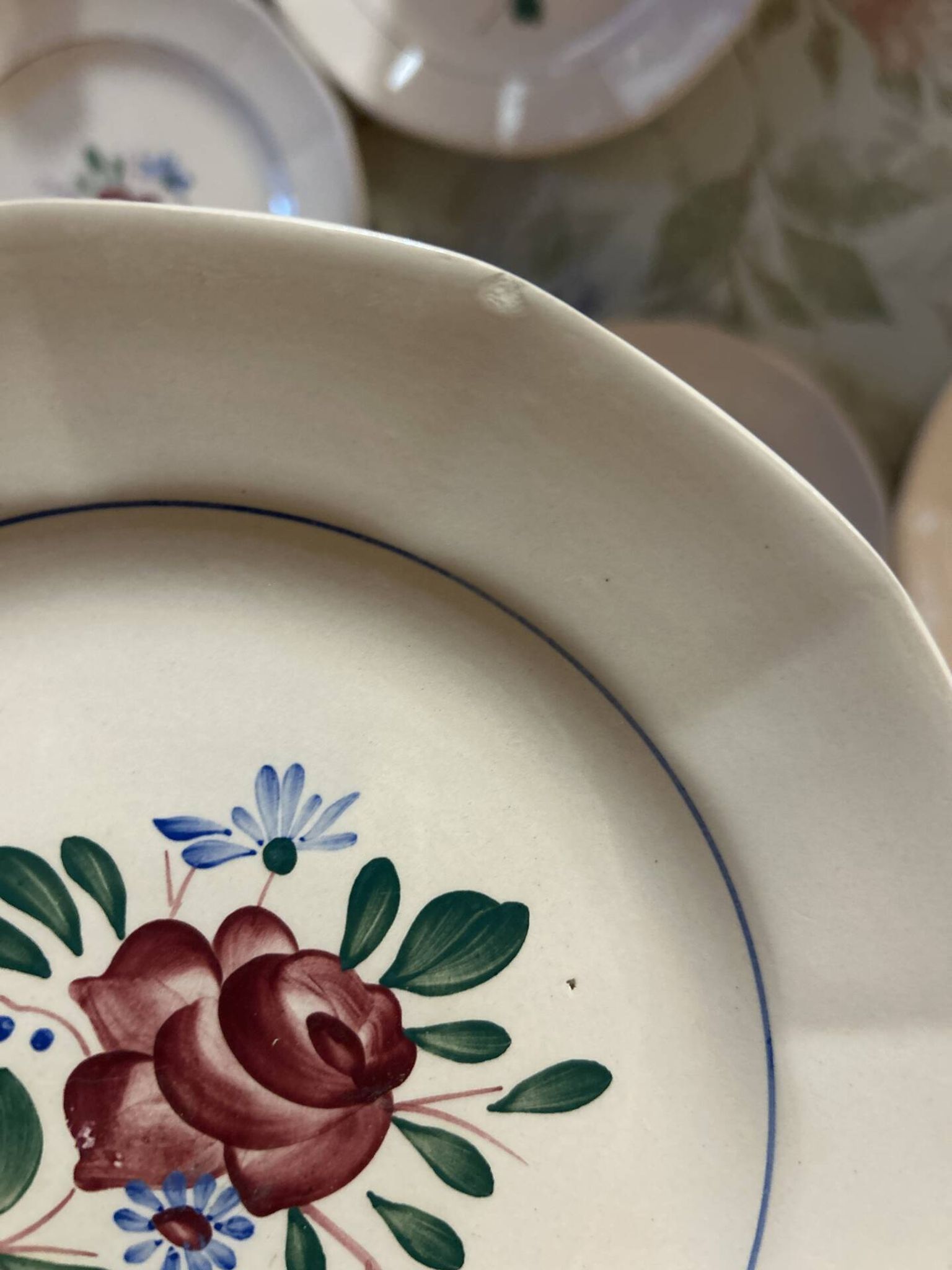 Set of 6 small dessert plates Digoin Sarreguemines 9177