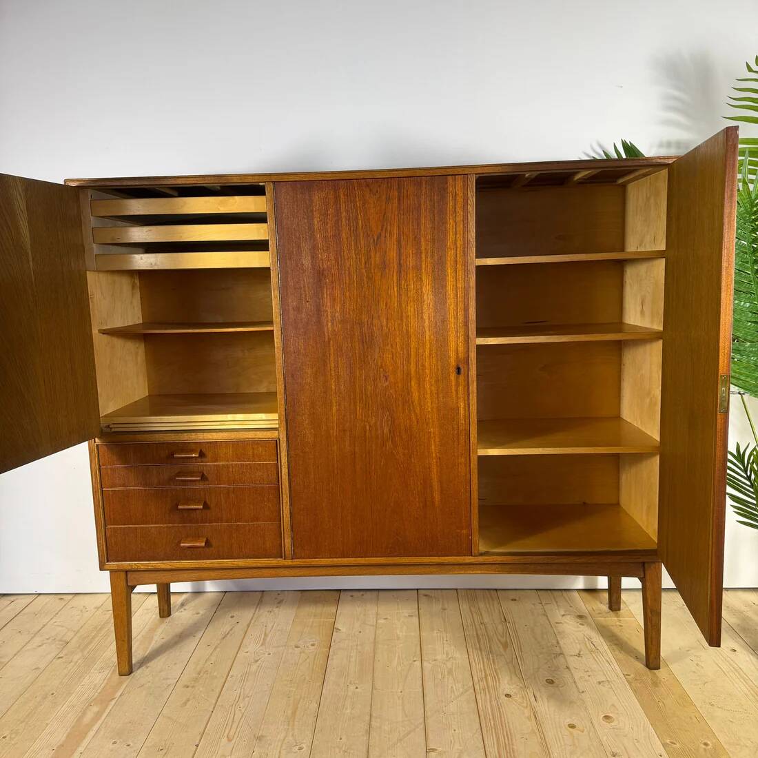 High mid-century modern teak sideboard – 1960s Scandinavian design