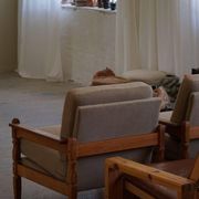Modern Danish, Pair of Lounge Armchairs in Oak and Linen, Henning Kjærnulf, 1960s