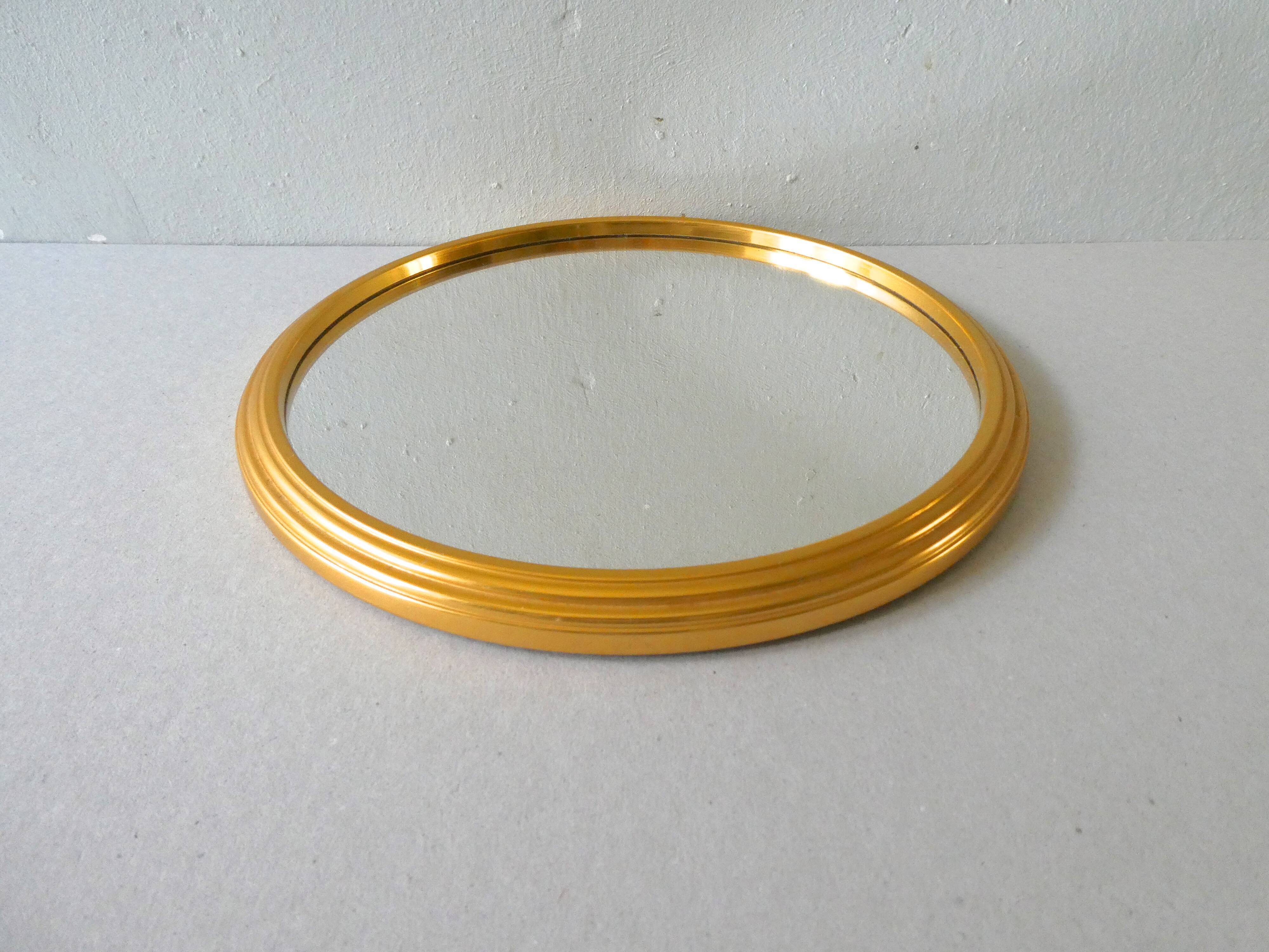 Mirror tray, gold metal tower, 23 cm