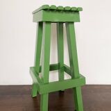 Wooden slatted stool