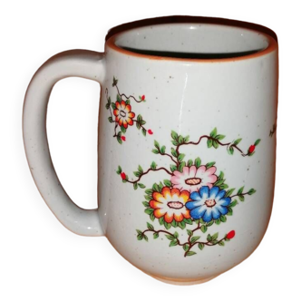 Large cup / Mug with floral pattern