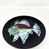 Ceramic plate with fish design from Louvain