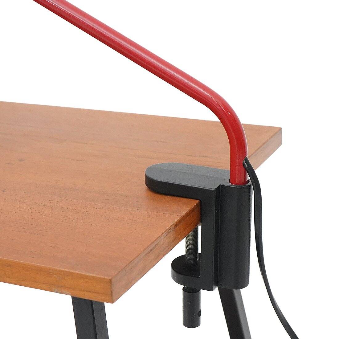 Lampe à pince métallique rouge de F. Fabbian, années 1980