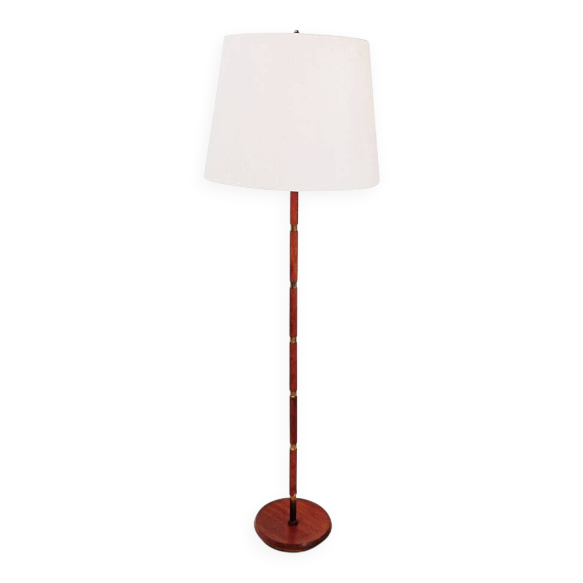 Mid-Century teak and brass floor lamp, Denmark, 1960s