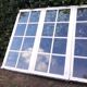 Glass window h141xl263 in oak 4 leaves