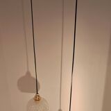 Two-light pendant in a cascade of cut crystal globe