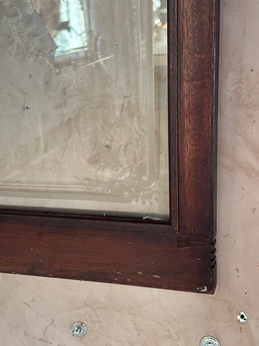 Etched glass door, 1890s