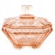 Art Deco bonbonniere, rose glass, Germany, 1960s