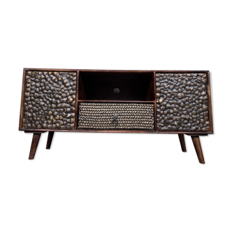 Tv stand in a row vintage compass feet 1980