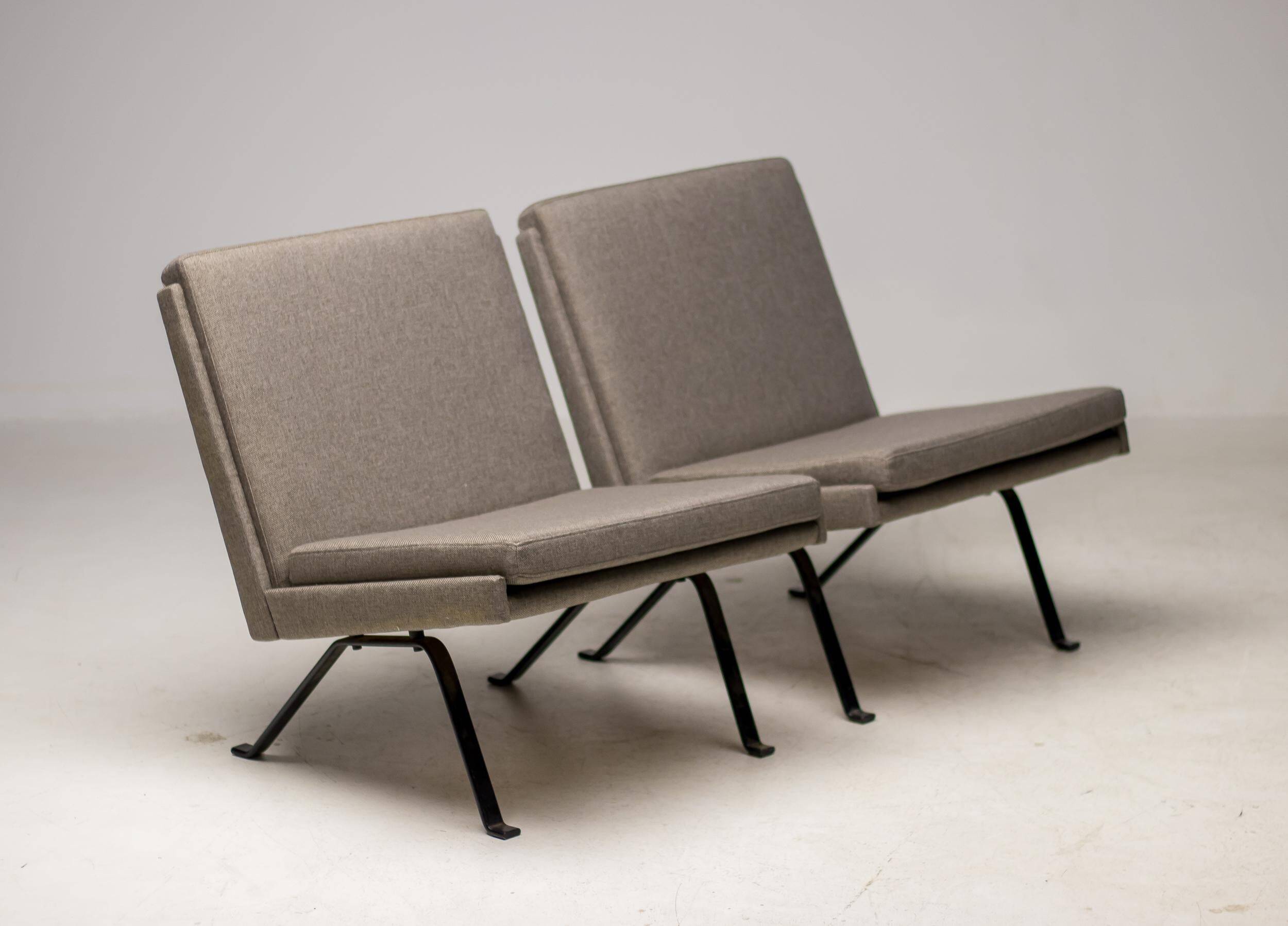 Dutch architectural lounge chairs, pair, Netherlands, circa 1960