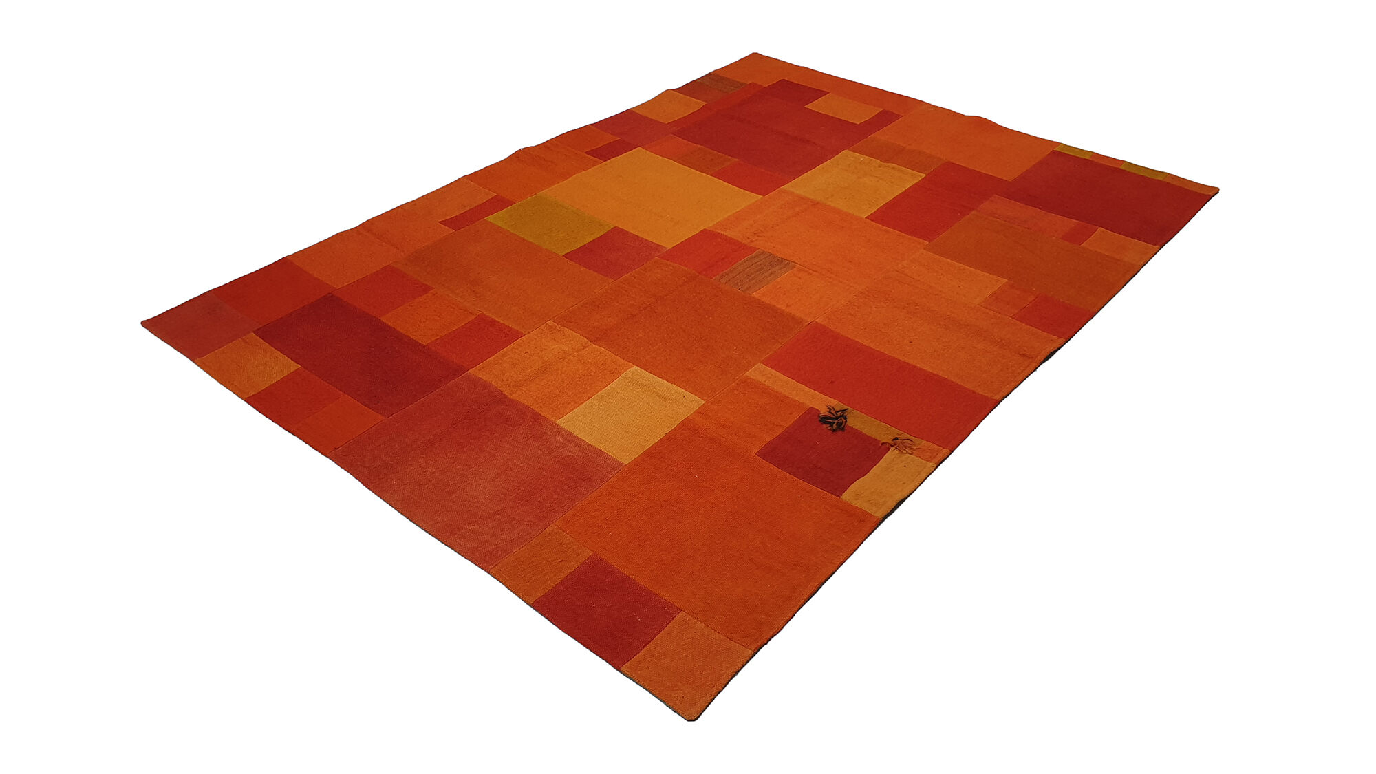 Patchwork kilim rug 6.7x4.7 ft 203x143 cm area orange floor rug vintage turkish rug.