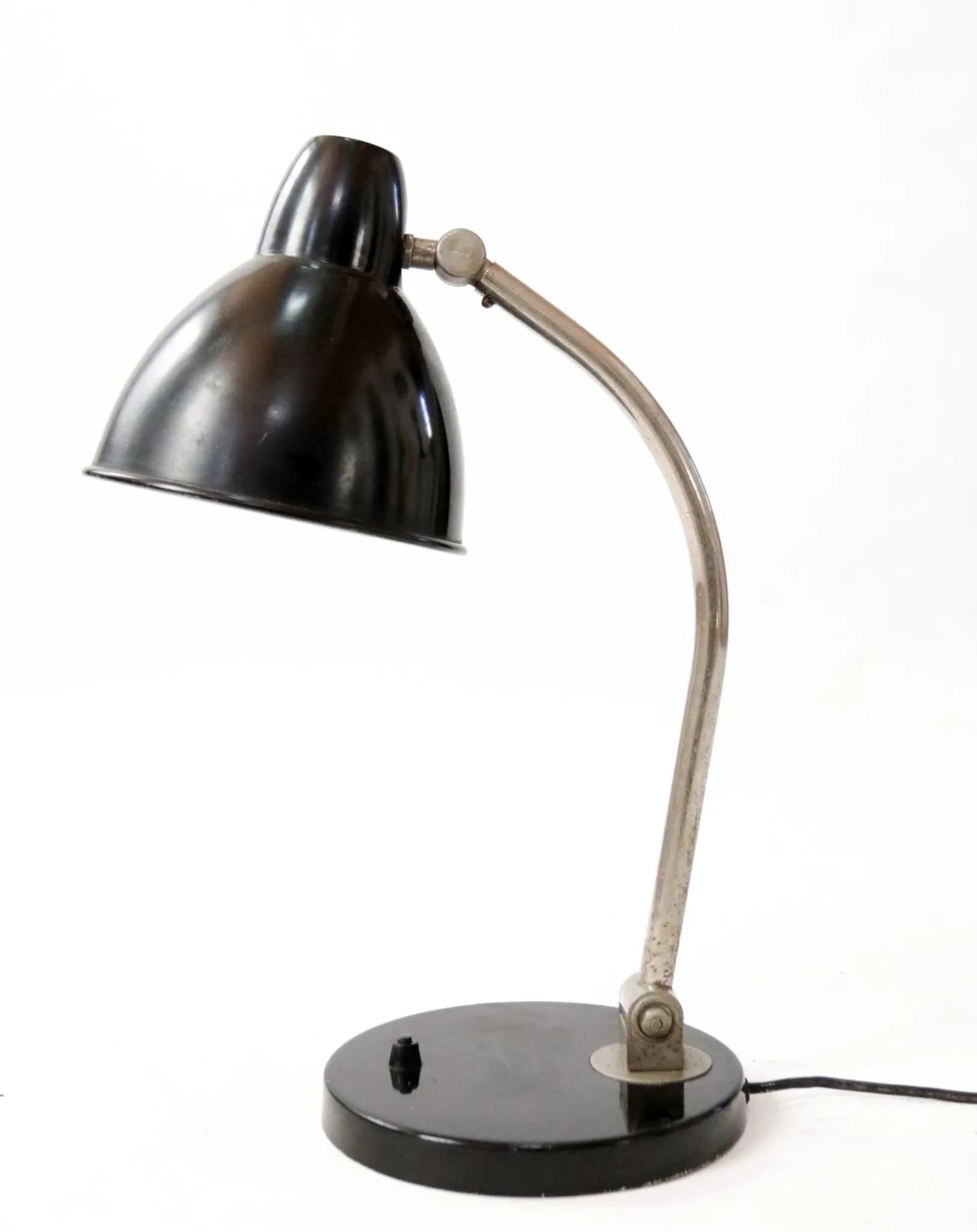 Vintage black desk lamp in Bauhaus style
