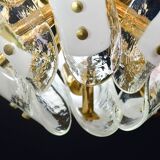 Murano white glass petal chandelier