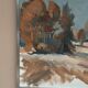 Original Swedish Oil on Canvas – “Red Autumn” by Knut Måsö (1926–2016) – Signed – Vintage & Framed – 57 × 44 cm (22.4" × 17.3")