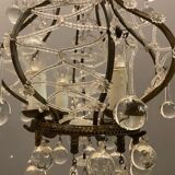 Vintage italian light pendant with murano glass drops