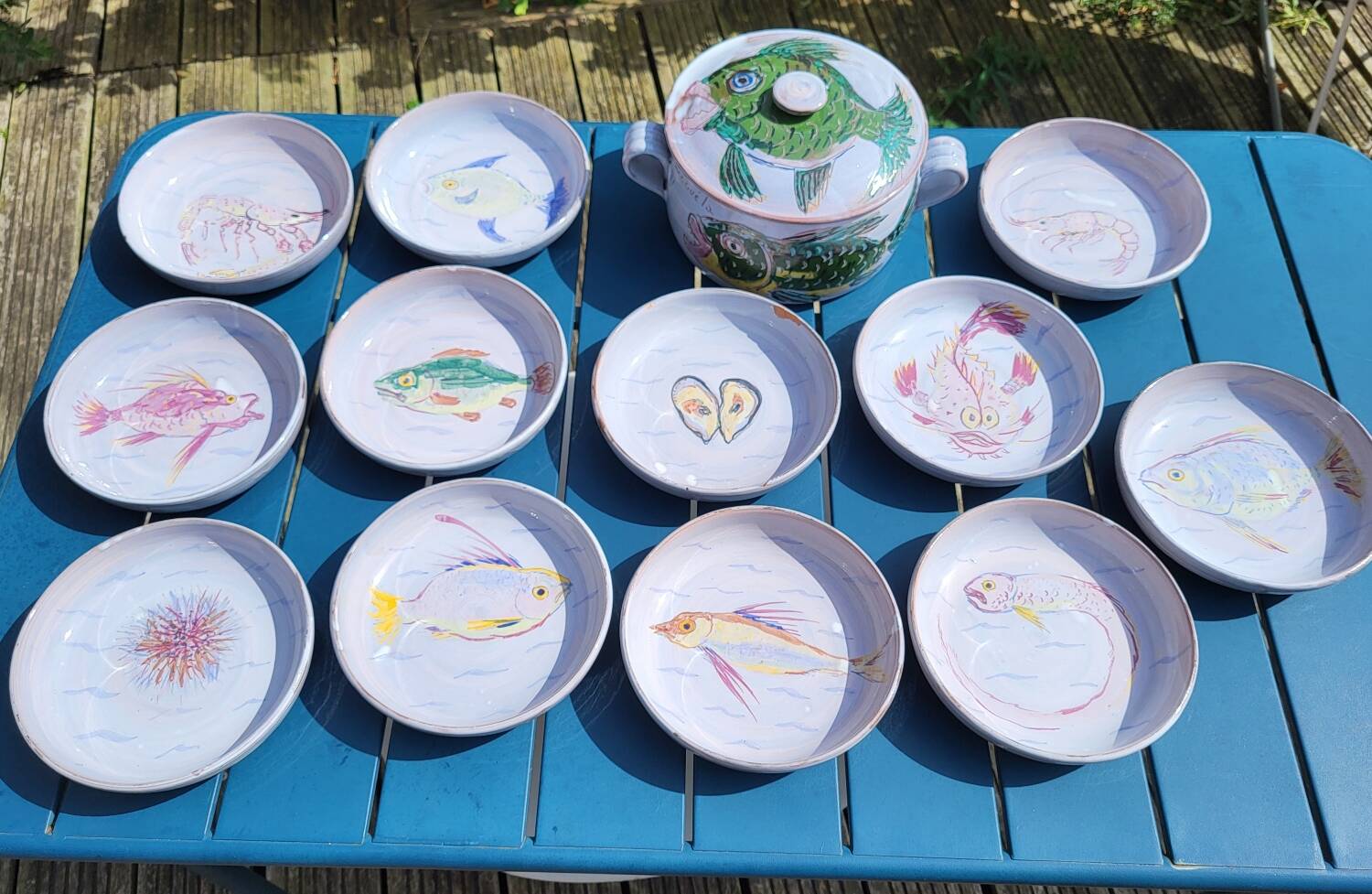 Series of 13 pieces signed Séguéla 1977