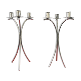 Paire de bougeoirs chandeliers design mikasa h&r