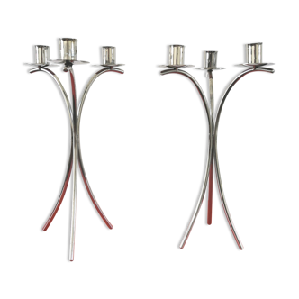 Paire de bougeoirs chandeliers design mikasa h&r