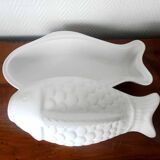 Grand plat à poisson en céramique vintage