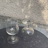 Set of 7 large Luminarc France wine glasses in transparent glass on a stem