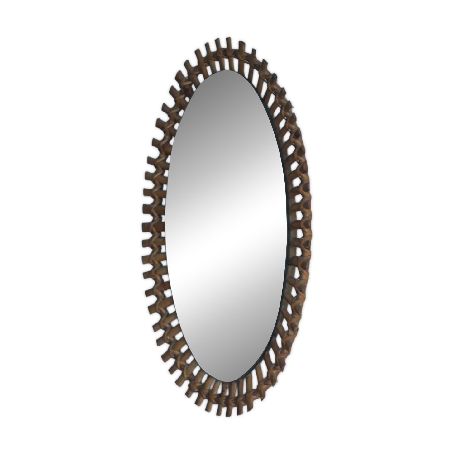 Large bamboo mirror, Italy, 1960s