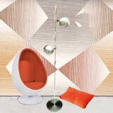 Space age style eye ball floor lamp 70' design Aluminor