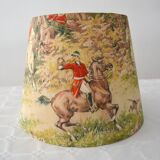 Abat-jour en tissu vintage chasse à courre