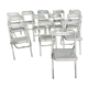 Set of 13 folding chairs in sandblasted metal, Plichaise Souvignet