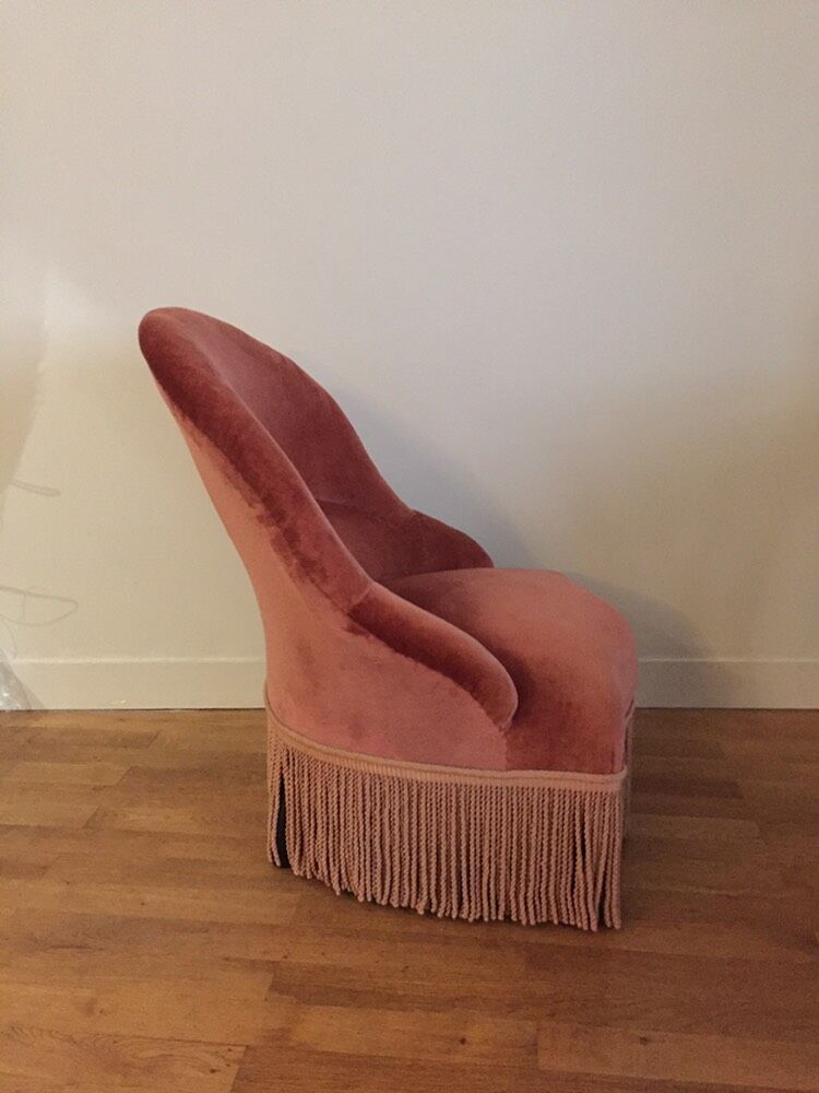 Pink velvet Armchair